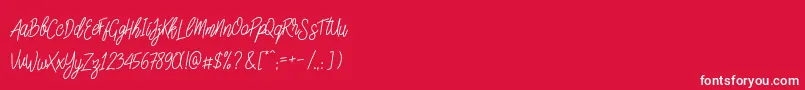Fonte SlainteScriptDemo – fontes brancas em um fundo vermelho