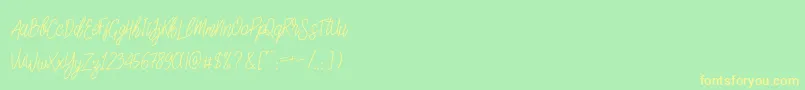SlainteScriptDemo Font – Yellow Fonts on Green Background
