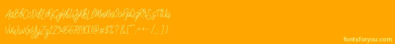 fuente SlainteScriptDemo – Fuentes Amarillas Sobre Fondo Naranja