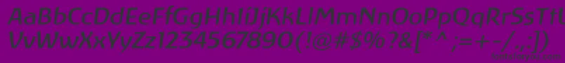 LinotypeAtlantisItalic Font – Black Fonts on Purple Background