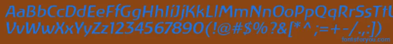 フォントLinotypeAtlantisItalic – 茶色の背景に青い文字