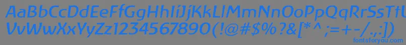 LinotypeAtlantisItalic Font – Blue Fonts on Gray Background