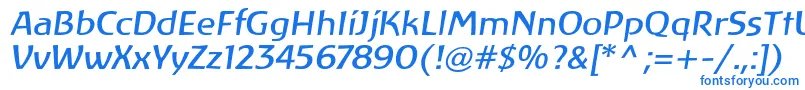 LinotypeAtlantisItalic Font – Blue Fonts on White Background