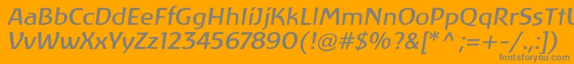 LinotypeAtlantisItalic Font – Gray Fonts on Orange Background