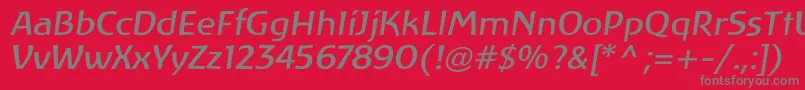 LinotypeAtlantisItalic Font – Gray Fonts on Red Background
