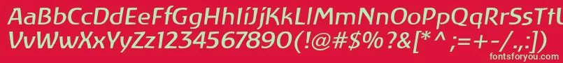 LinotypeAtlantisItalic Font – Green Fonts on Red Background