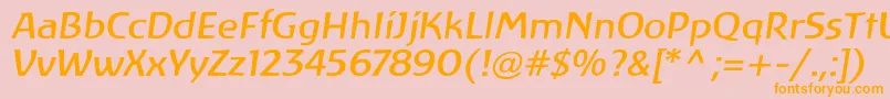 LinotypeAtlantisItalic Font – Orange Fonts on Pink Background