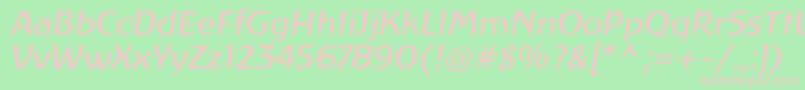 LinotypeAtlantisItalic Font – Pink Fonts on Green Background