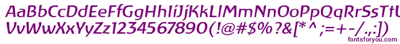 Czcionka LinotypeAtlantisItalic – fioletowe czcionki na białym tle