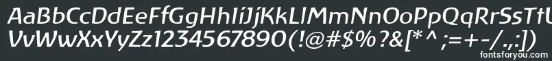 フォントLinotypeAtlantisItalic – 黒い背景に白い文字