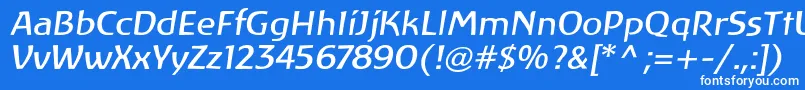 フォントLinotypeAtlantisItalic – 青い背景に白い文字