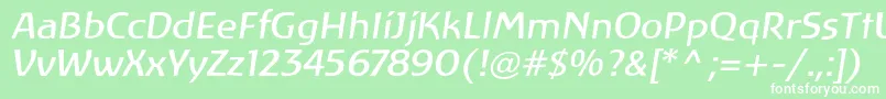 LinotypeAtlantisItalic Font – White Fonts on Green Background