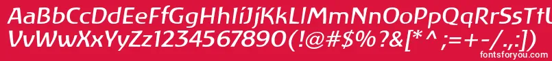 フォントLinotypeAtlantisItalic – 赤い背景に白い文字