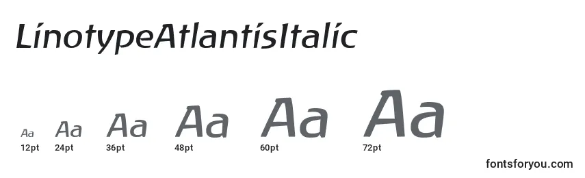 LinotypeAtlantisItalic-fontin koot