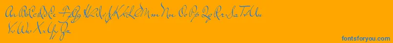 TheLoyalist Font – Blue Fonts on Orange Background