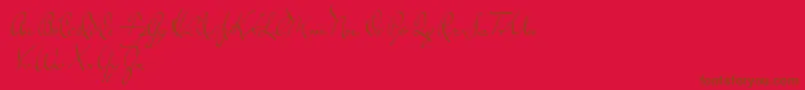 TheLoyalist-Schriftart – Braune Schriften auf rotem Hintergrund