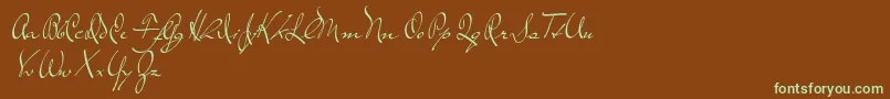 TheLoyalist-Schriftart – Grüne Schriften auf braunem Hintergrund