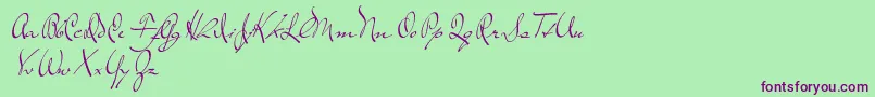 TheLoyalist-Schriftart – Violette Schriften auf grünem Hintergrund