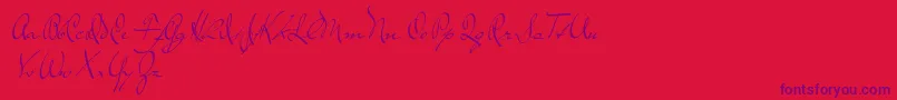 TheLoyalist-Schriftart – Violette Schriften auf rotem Hintergrund