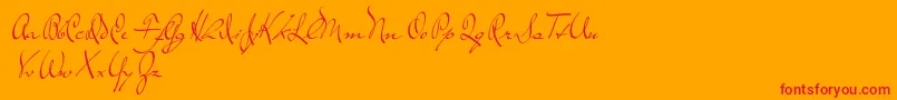 フォントTheLoyalist – オレンジの背景に赤い文字