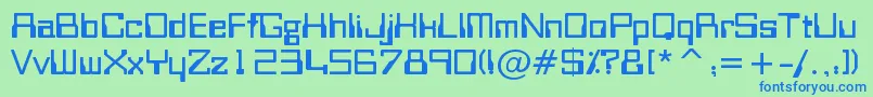 Bitwise Font – Blue Fonts on Green Background