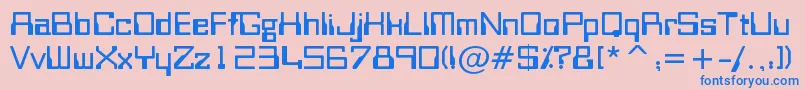 Bitwise Font – Blue Fonts on Pink Background