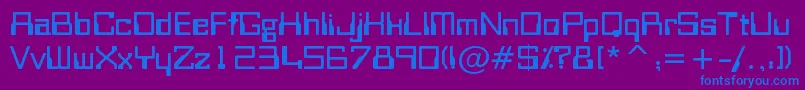 Bitwise-Schriftart – Blaue Schriften auf violettem Hintergrund
