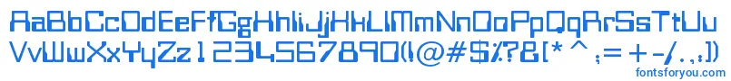 フォントBitwise – 白い背景に青い文字