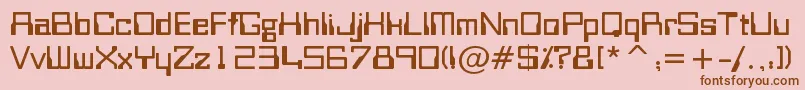 Bitwise Font – Brown Fonts on Pink Background