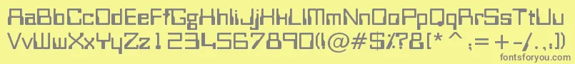 フォントBitwise – 黄色の背景に灰色の文字