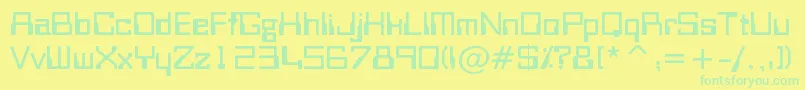 フォントBitwise – 黄色い背景に緑の文字