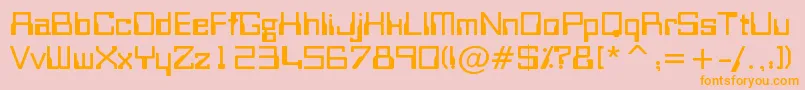 Bitwise Font – Orange Fonts on Pink Background