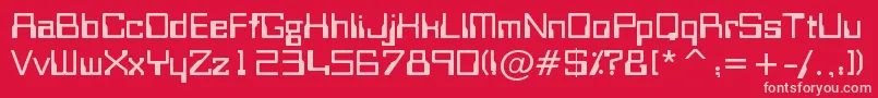 Bitwise Font – Pink Fonts on Red Background