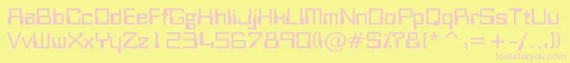 Bitwise Font – Pink Fonts on Yellow Background