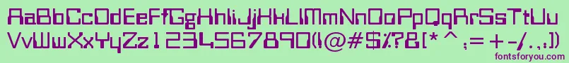 フォントBitwise – 緑の背景に紫のフォント