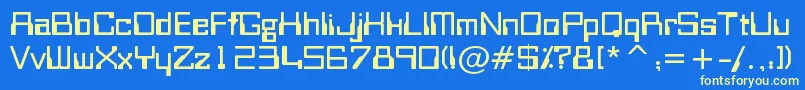 フォントBitwise – 黄色の文字、青い背景