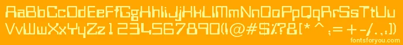 Bitwise-Schriftart – Gelbe Schriften auf orangefarbenem Hintergrund