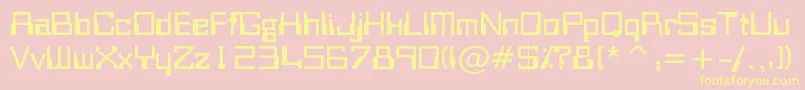 Bitwise Font – Yellow Fonts on Pink Background