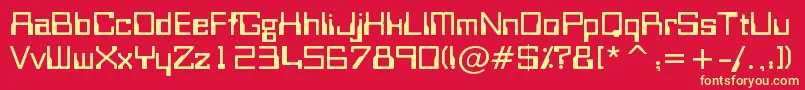 フォントBitwise – 黄色の文字、赤い背景