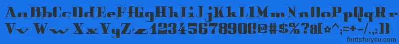 フォントPeterObscureBold – 黒い文字の青い背景