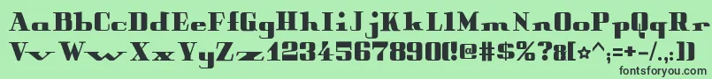 PeterObscureBold-fontti – mustat fontit vihreällä taustalla