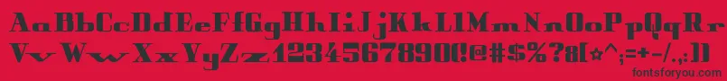 PeterObscureBold-fontti – mustat fontit punaisella taustalla