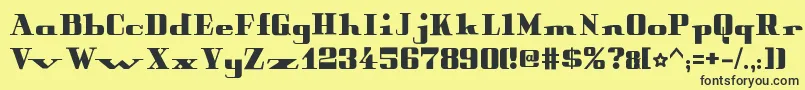 フォントPeterObscureBold – 黒い文字の黄色い背景