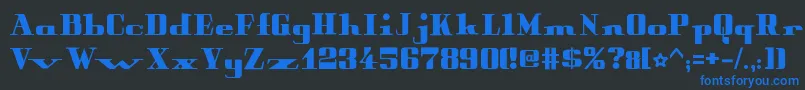 フォントPeterObscureBold – 黒い背景に青い文字