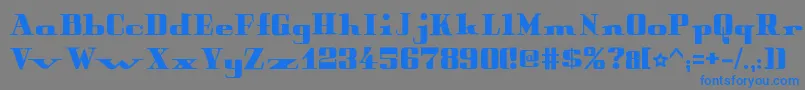 フォントPeterObscureBold – 灰色の背景に青い文字