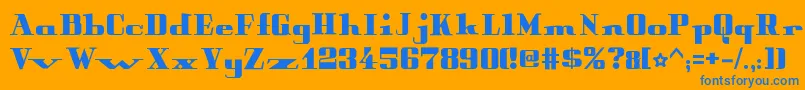 PeterObscureBold Font – Blue Fonts on Orange Background