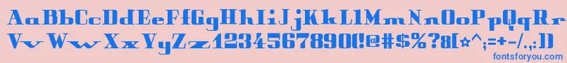 PeterObscureBold-fontti – siniset fontit vaaleanpunaisella taustalla