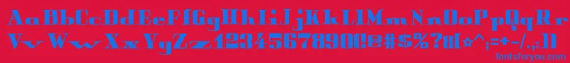 PeterObscureBold-fontti – siniset fontit punaisella taustalla