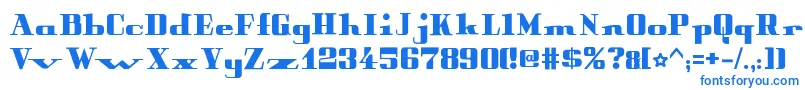 フォントPeterObscureBold – 白い背景に青い文字