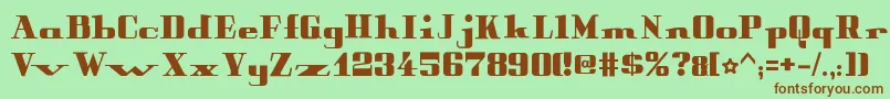 Шрифт PeterObscureBold – коричневые шрифты на зелёном фоне